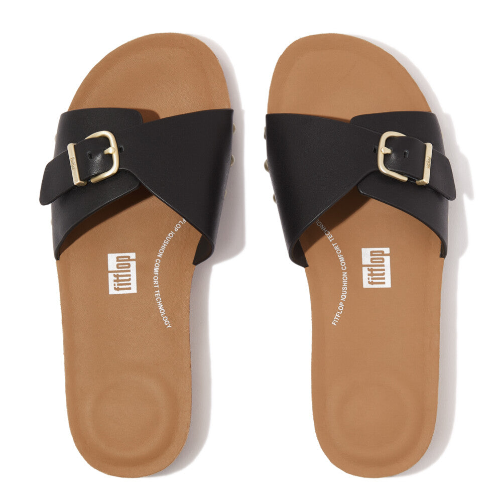 Adjustable Buckle Leather Sliders IQUSHION iQushion