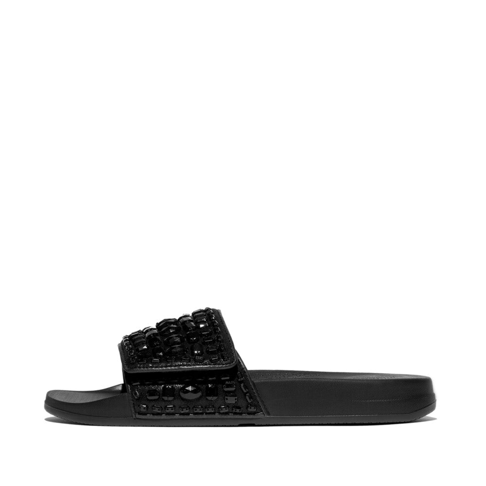 FitFlop IQUSHION Adjustable Multi-Crystal Sliders Slide Black 4