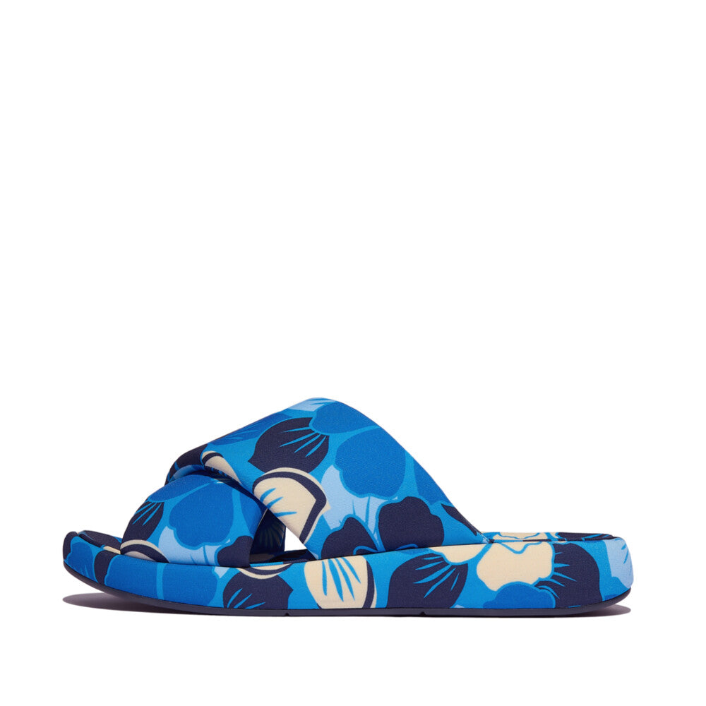 D-Luxe Padded Flowerz Cross Slides IQUSHION iQushion Bondi Blue Mix 4
