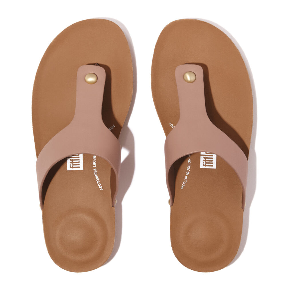 Leather Toe-Post Sandals IQUSHION iQushion