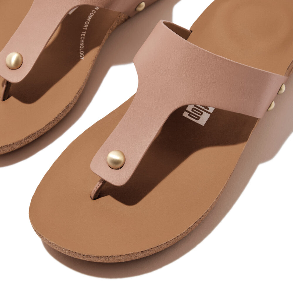 Leather Toe-Post Sandals IQUSHION iQushion
