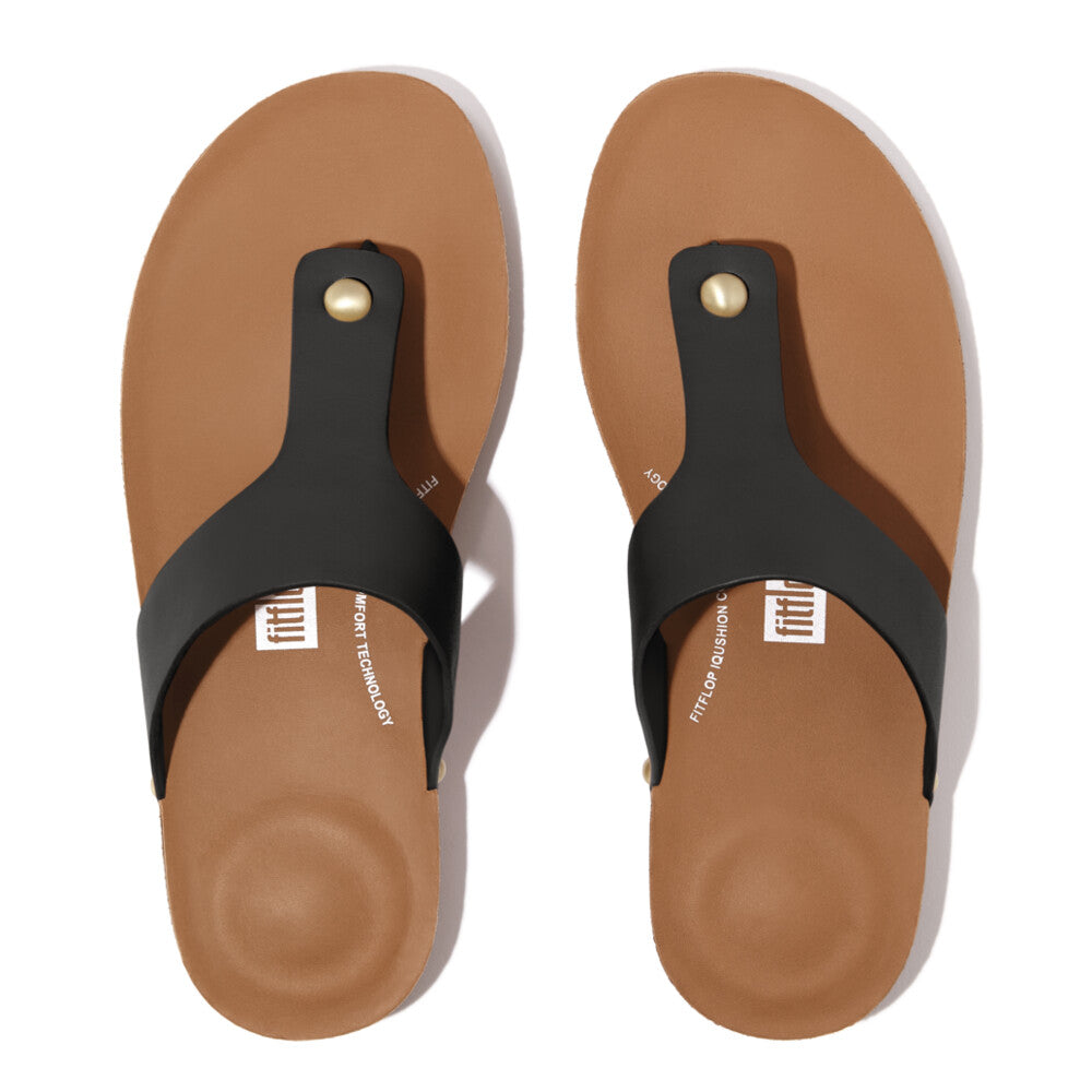 Leather Toe-Post Sandals IQUSHION iQushion