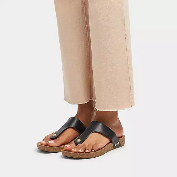 FitFlop FitFlop IQushion Leather Toe-Post Sandals Sandal   