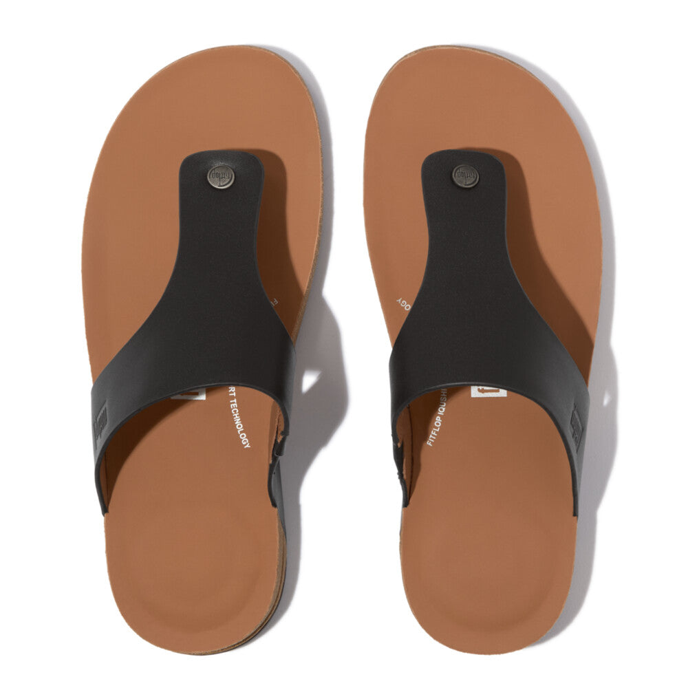Mens Leather Toe-Post Sandals IQUSHION iQushion