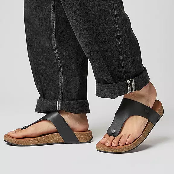 FitFlop FitFlop IQushion  Mens Leather Toe-Post Sandals Slippers   
