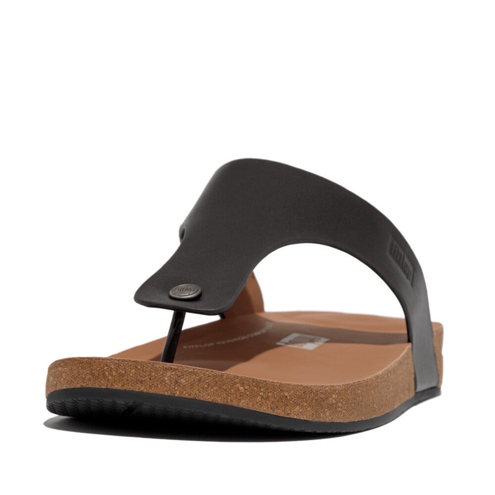 Mens Leather Toe-Post Sandals IQUSHION iQushion