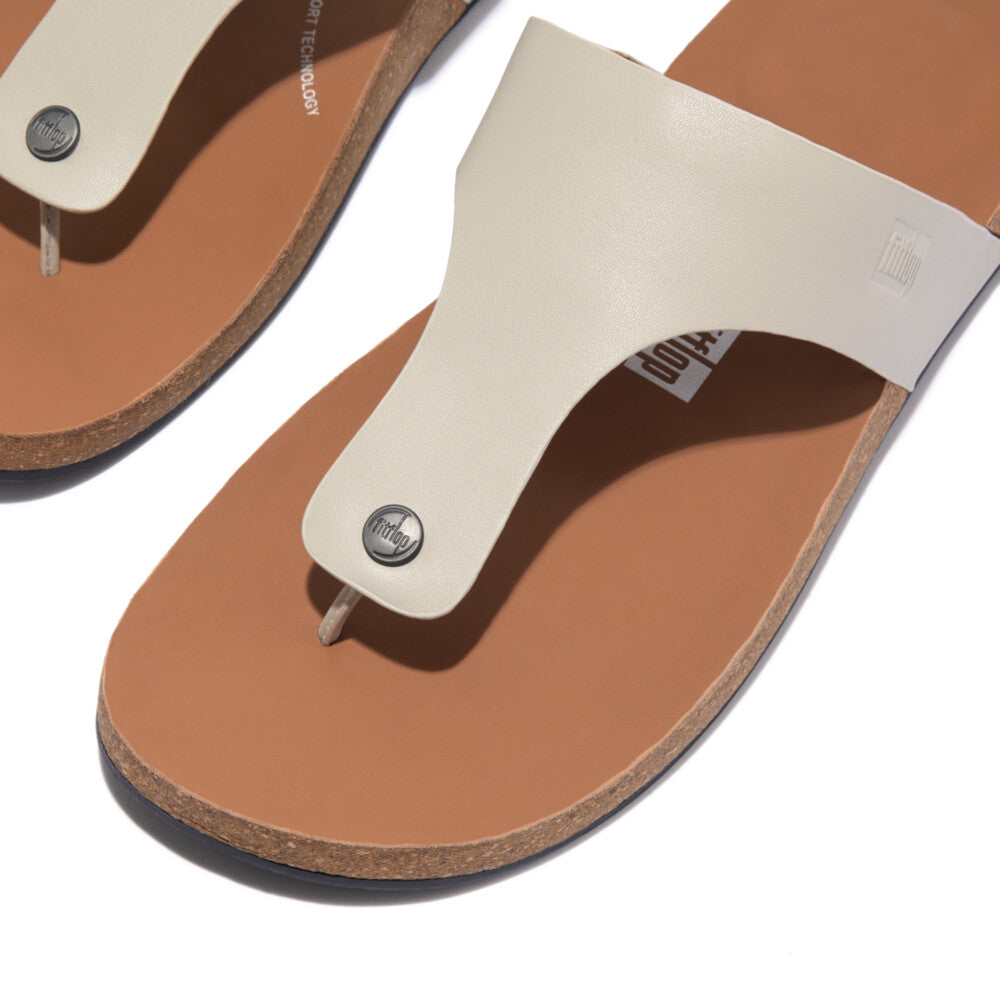 Mens Leather Toe-Post Sandals IQUSHION iQushion