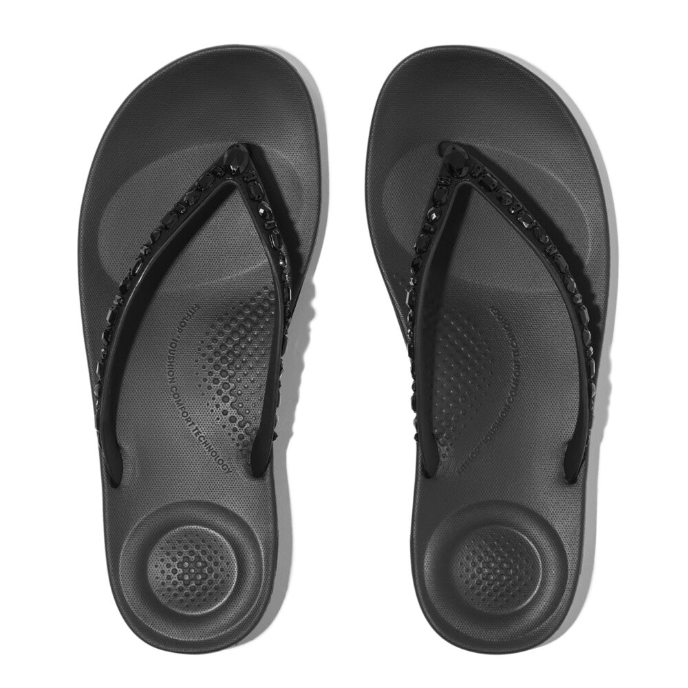 FitFlop IQUSHION Multi-Crystal Ergonomic Flip-Flops Slippers