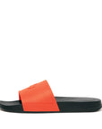 FitFlop FitFlop IQUSHION Mens Pool Slides  Black/Neon Orange 7 