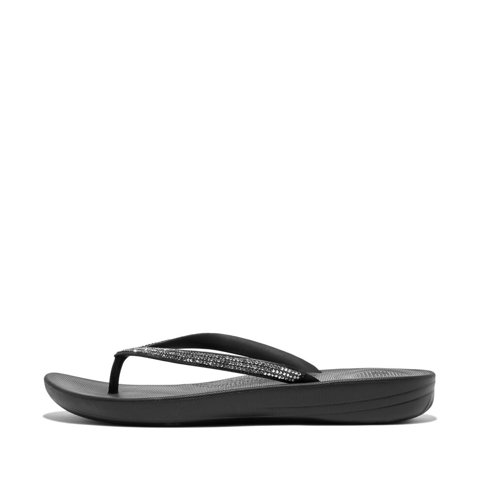 FitFlop FitFlop IQUSHION Sparkle Flip-Flops iQushion Black UK 3