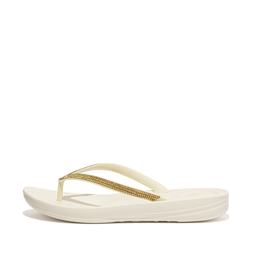 FitFlop FitFlop IQUSHION Sparkle Flip-Flops iQushion Cream UK 3