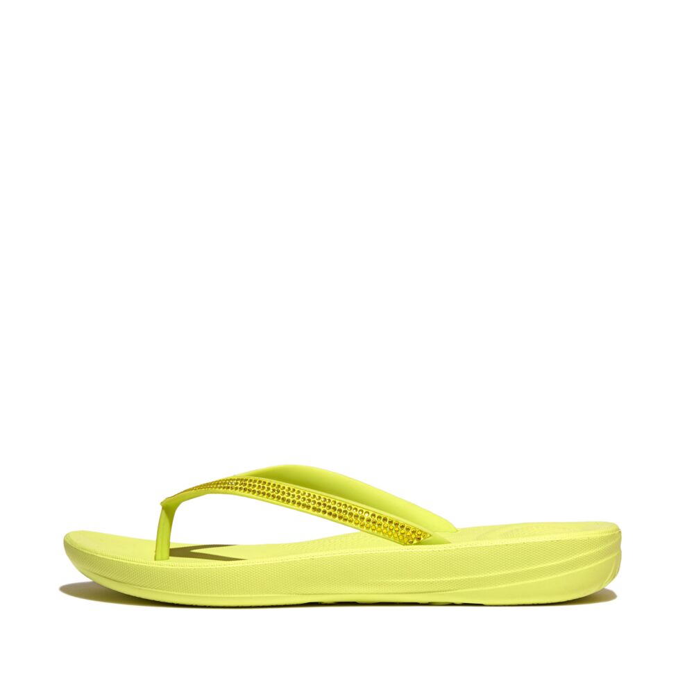 FitFlop FitFlop IQUSHION Sparkle Flip-Flops iQushion Sunny Lime UK 4