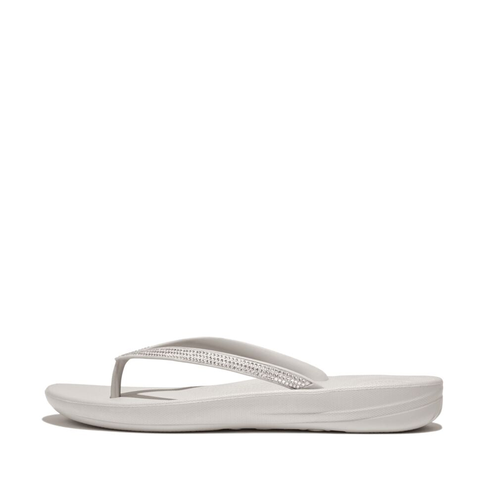 FitFlop FitFlop IQUSHION Sparkle Flip-Flops iQushion Tiptoe Grey UK 3