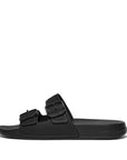 FitFlop FitFlop IQUSHION Two-Bar Buckle Slides  All Black 3 