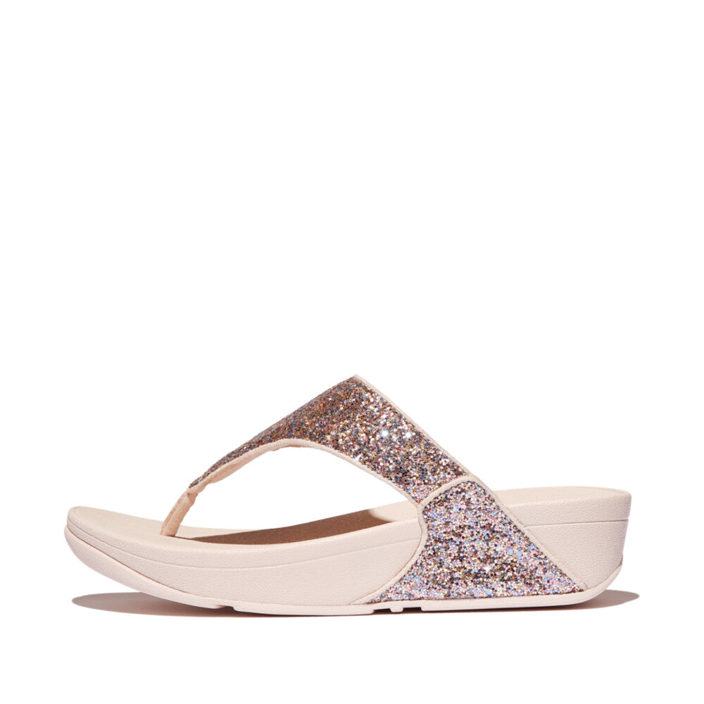 Trenton Lulu Multi Tonal Glitter Toe Post Sandals Sandal Nude Rose 5 