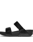 Trenton Lulu Two Bar Slide Sequinned Glitz Sandal UK5 Black 