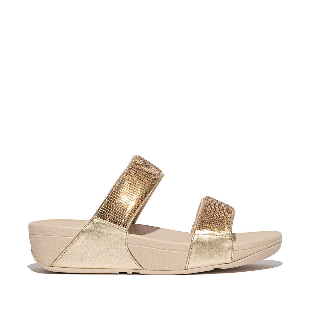 Trenton Lulu Two Bar Slide Sequinned Glitz Sandal   