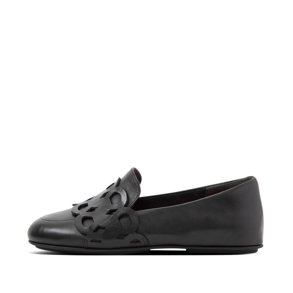 Leather Loafer Entwined Loops LENA Dynamicush All Black 3