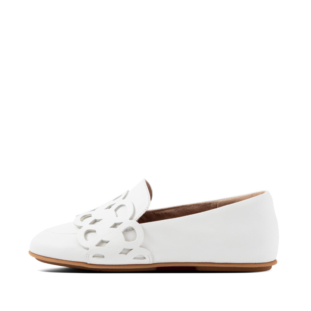 FitFlop FitFlop LENA Leather Loafer Entwined Loops  Bright White 4 