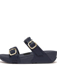 FitFlop FitFlop LULU Adjustable Leather Slides  Midnight Navy 3 