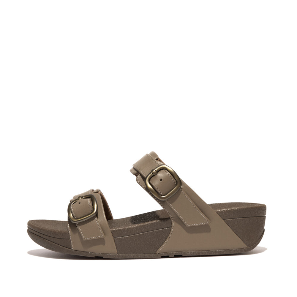 FitFlop FitFlop LULU Adjustable Leather Slides  Minky Grey 3 