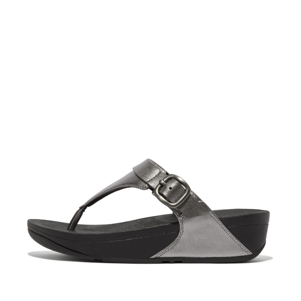 FitFlop FitFlop LULU Adjustable Leather Toe-Posts  Pewter 4 