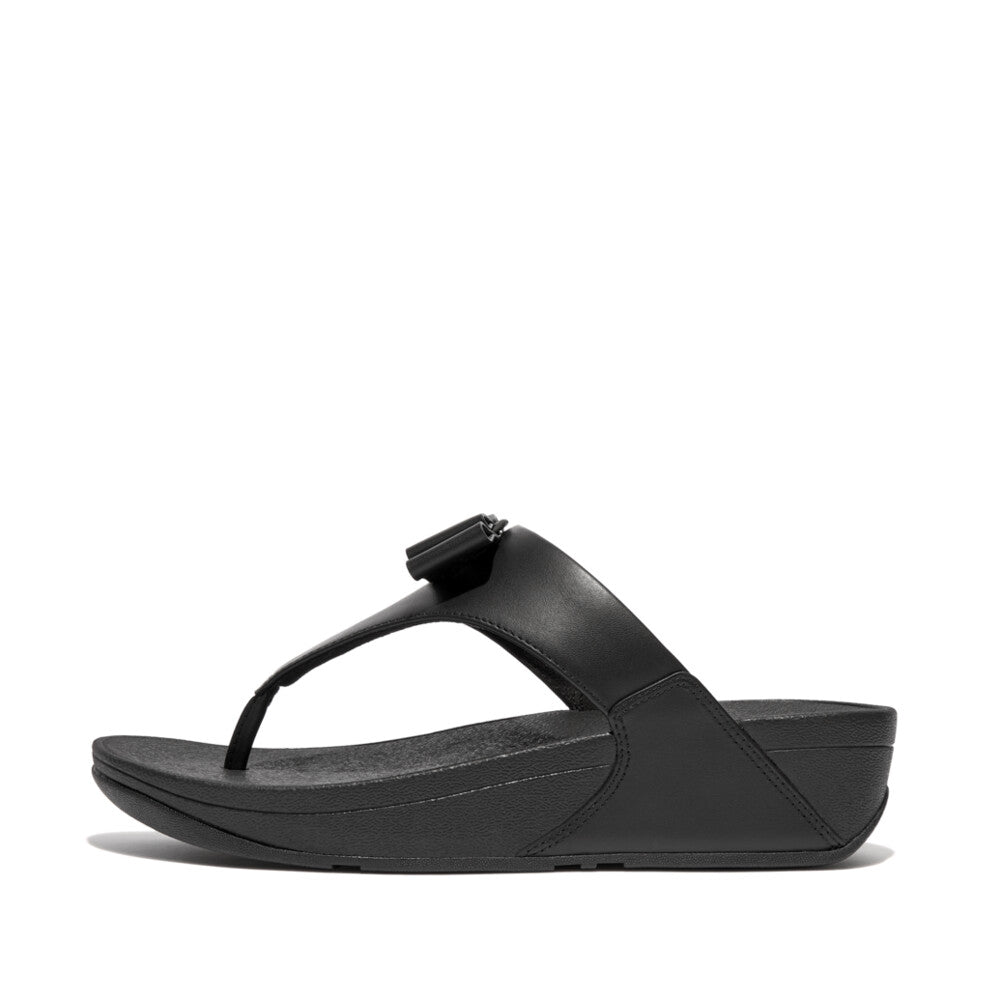 FitFlop FitFlop LULU Bow leather Toe-Post Sandals  All Black 4 