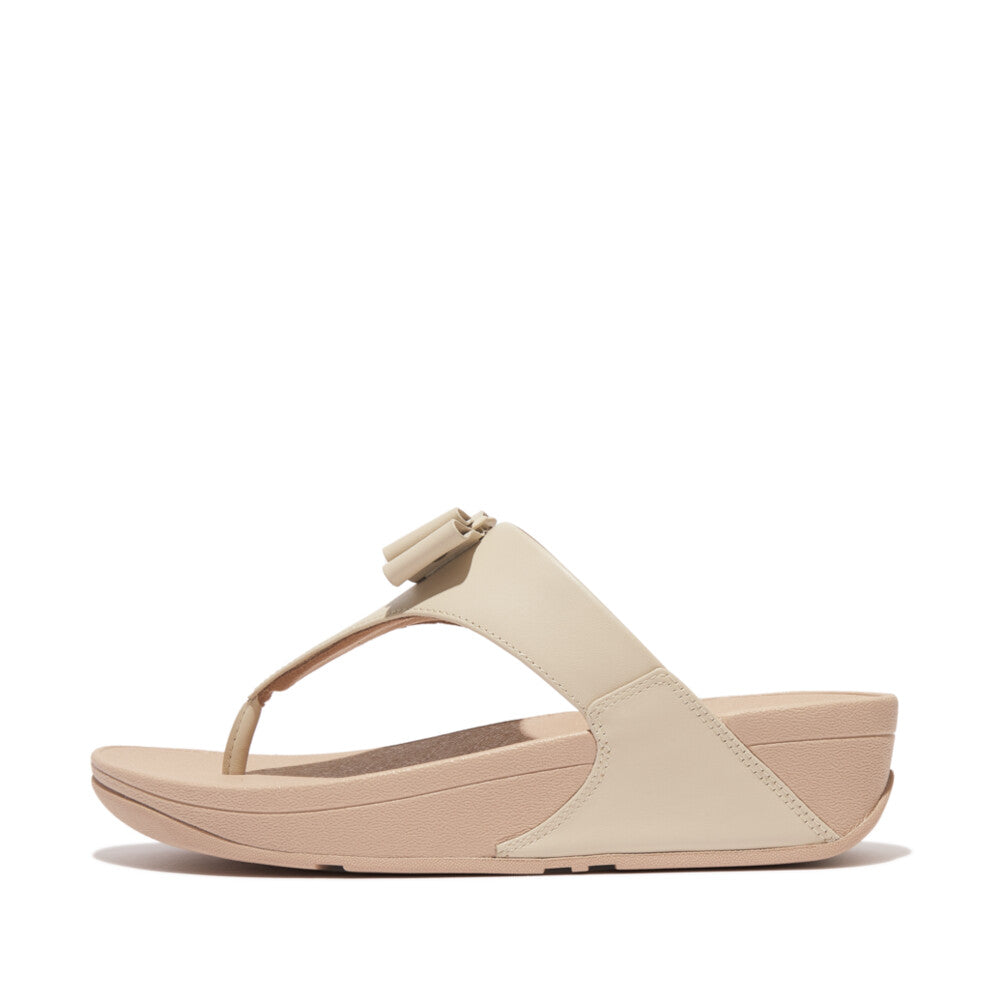 FitFlop FitFlop LULU Bow leather Toe-Post Sandals  Stone Beige 4 