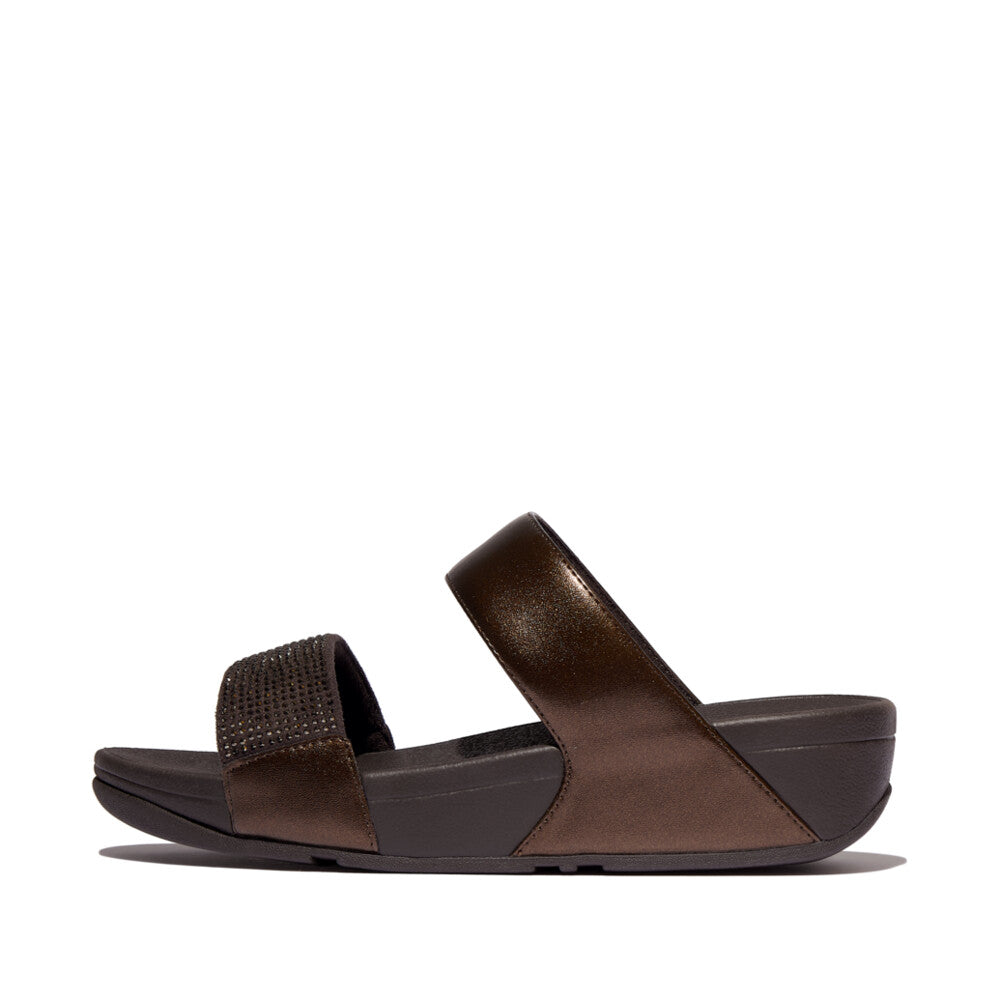 FitFlop FitFlop LULU Crystal Slide Sandals Chocolate Brown 4
