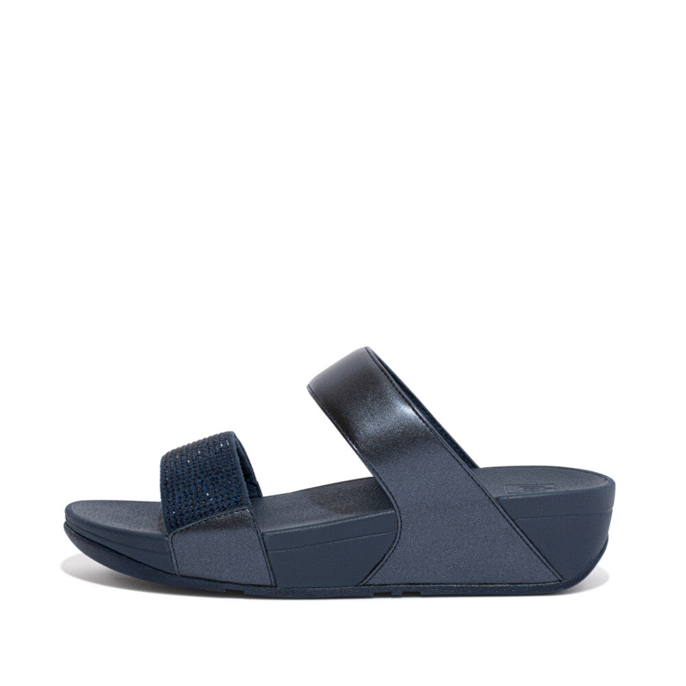 FitFlop FitFlop LULU Crystal Slide Sandals  Midnight Navy 4 