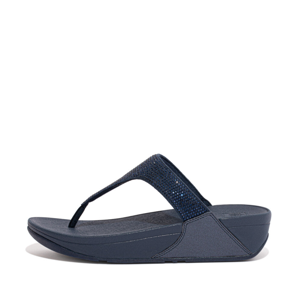 Crystal Toe-Post Sandals LULU Microwobbleboard Midnight Navy 3