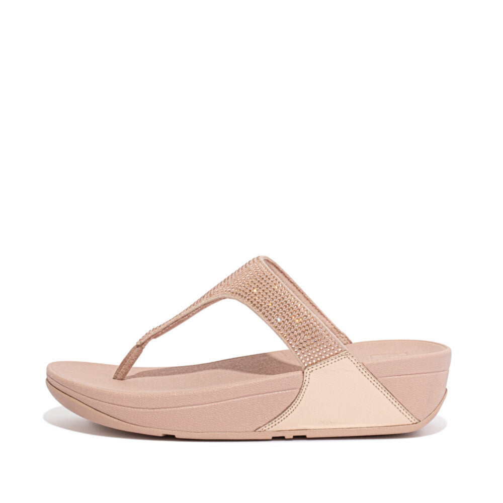 Crystal Toe-Post Sandals LULU Microwobbleboard Rose Gold 4