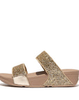 FitFlop FitFlop LULU Glitter Slide Sandals  Latte Beige 4 