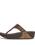 FitFlop FitFlop LULU Glitter Toe-Thong Sandals  Chocolate Metallic 4 