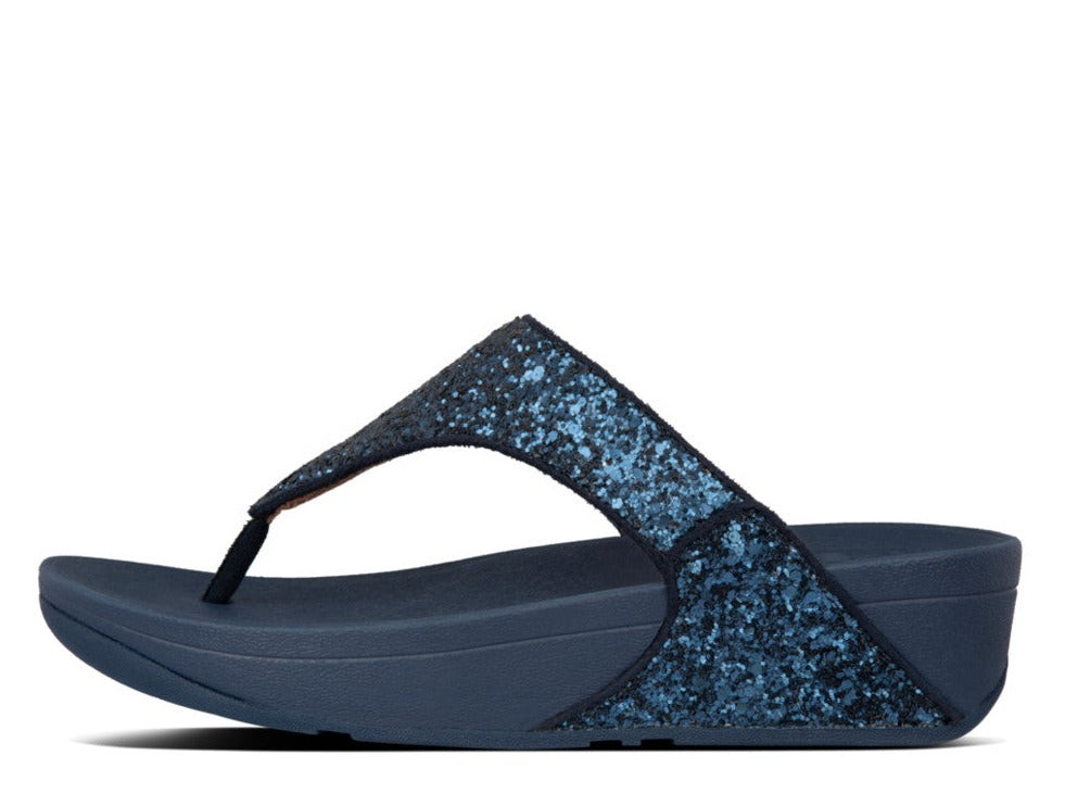 FitFlop FitFlop LULU Glitter Toe-Thong Sandals  Midnight Navy 4 