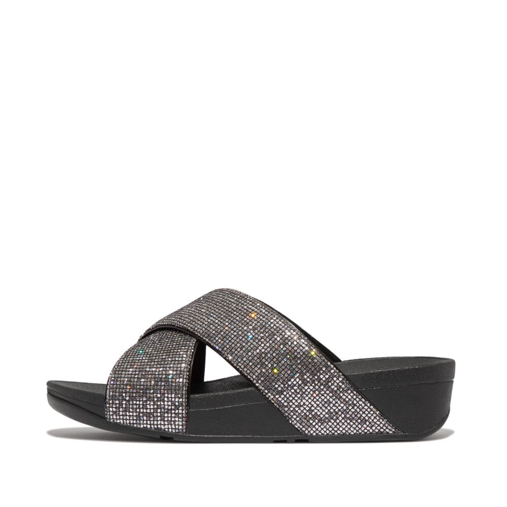 FitFlop FitFlop Lulu Glitterball Cross Slide Silver 4 