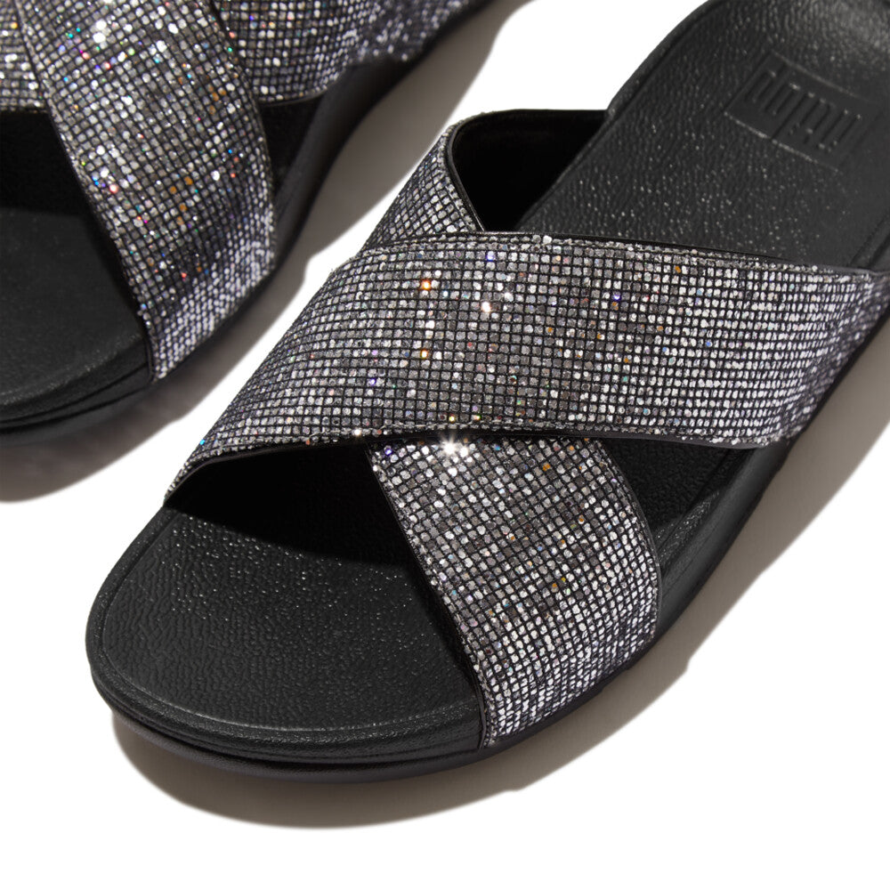 Lulu Glitter Slides Black Glitter Fitflop Women's Lulu Glitter