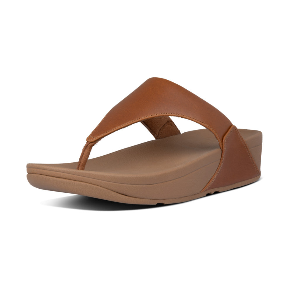 FitFlop Lulu Leather Toe-Post Sandals Microwobbleboard