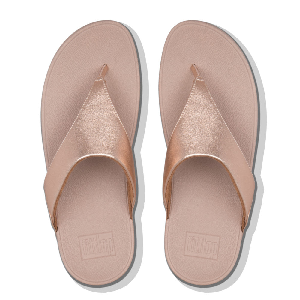 FitFlop Lulu Leather Toe-Post Sandals Microwobbleboard