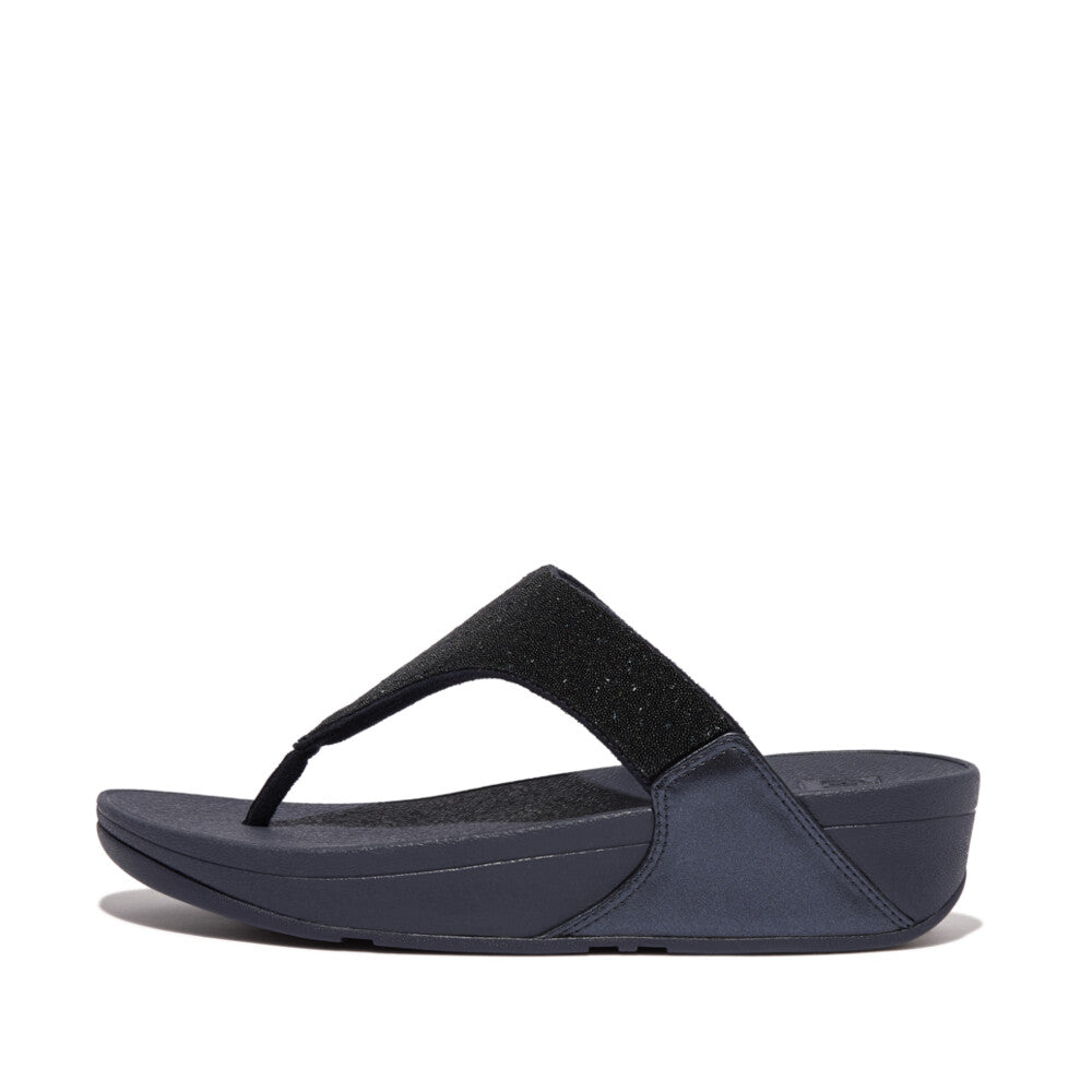 FitFlop FitFlop LULU Opul Leather Toe-Post Sandals  Midnight Navy 3 