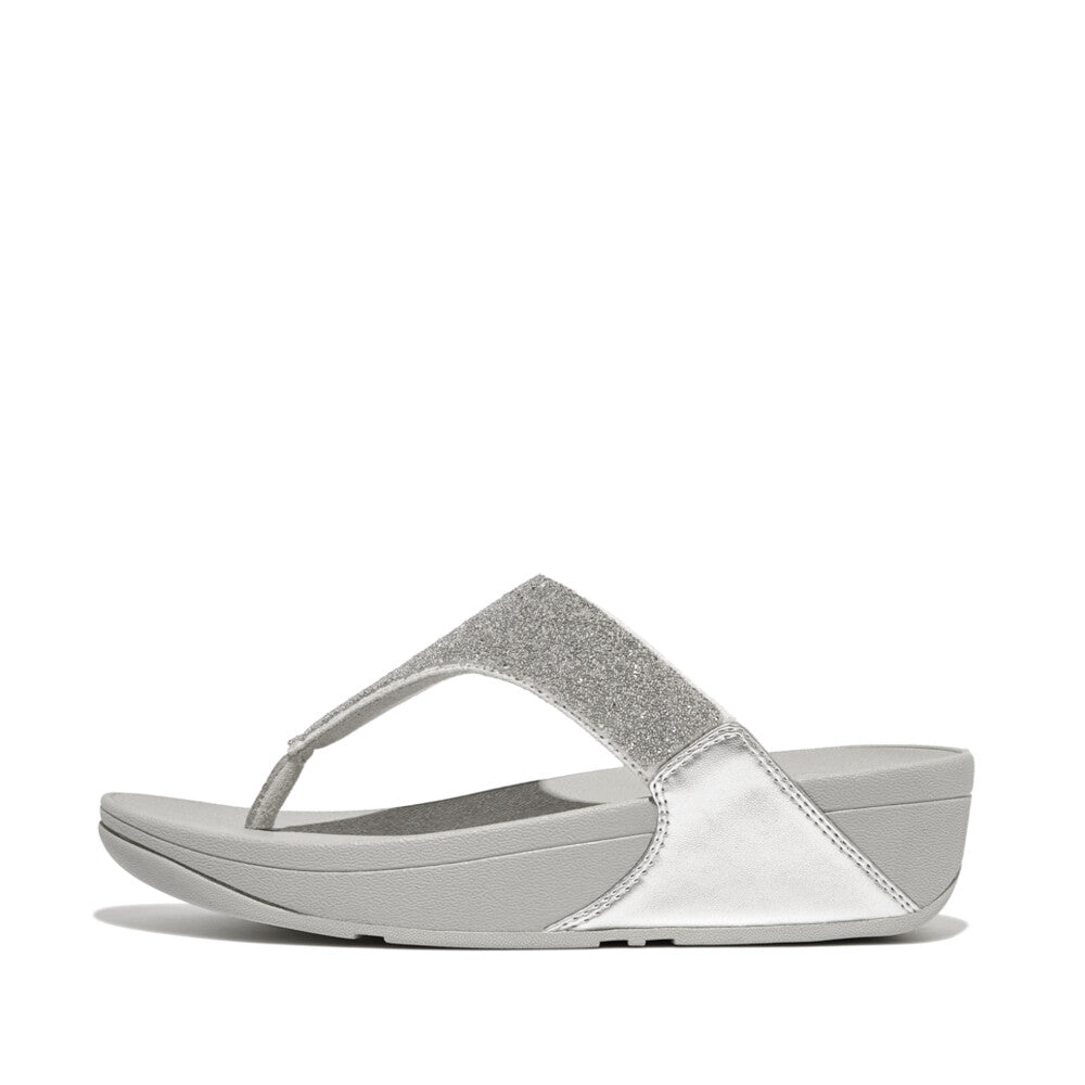FitFlop FitFlop LULU Opul Leather Toe-Post Sandals  Silver 4 