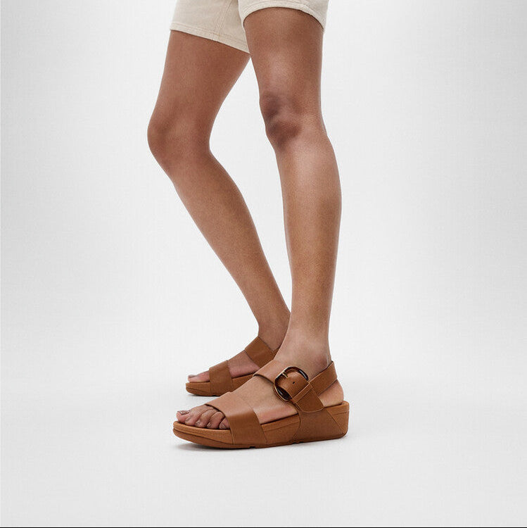 FitFlop LULU Resin-Buckle Leather Back-starp Sandals