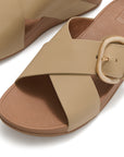FitFlop FitFlop Lulu Resin-Buckle Leather Cross Slides Slide