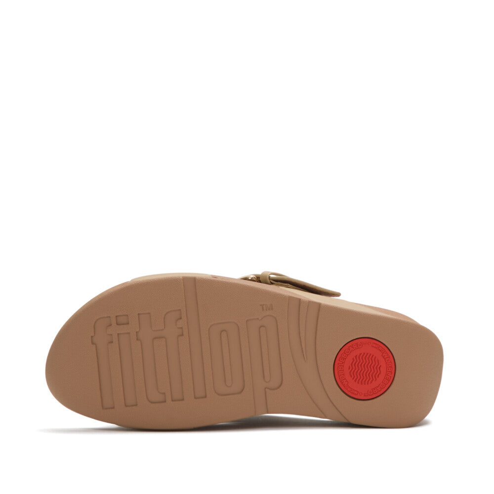 FitFlop FitFlop Lulu Resin-Buckle Leather Cross Slides Slide