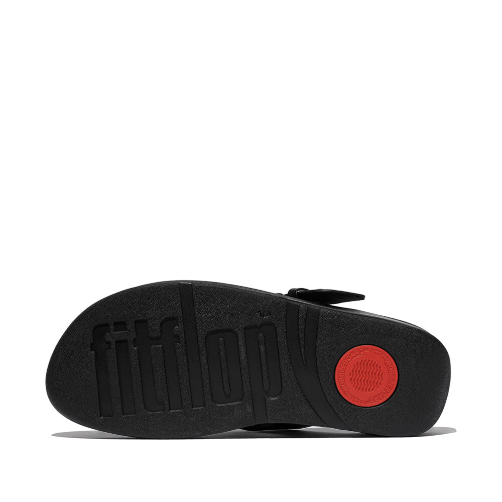 FitFlop LULU Resin-Buckle Leather Toe-Post Sandals