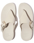FitFlop LULU Resin-Buckle Leather Toe-Post Sandals