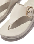 FitFlop LULU Resin-Buckle Leather Toe-Post Sandals