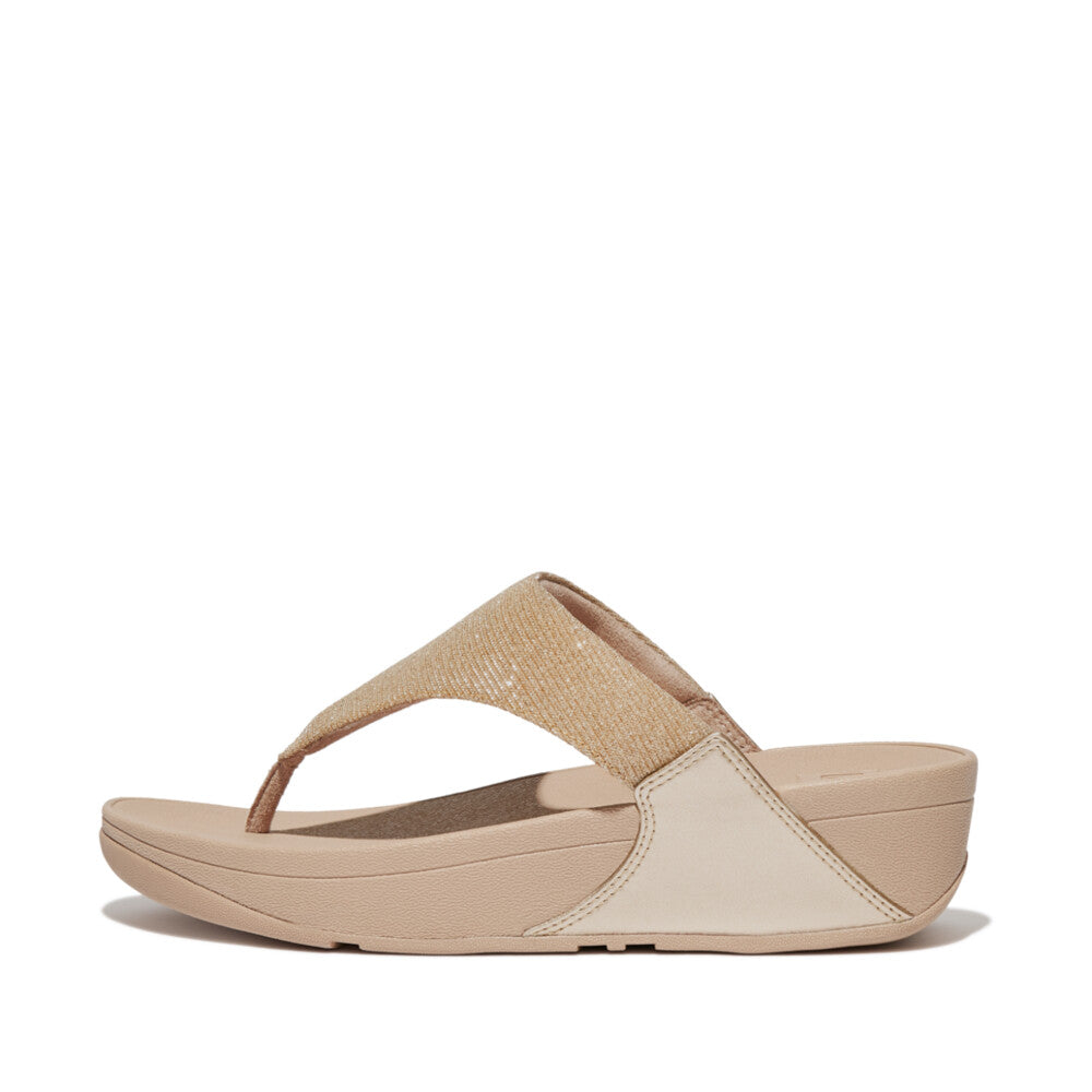Shimmerlux Toe-Post Sandals LULU Microwobbleboard Latte Beige 4