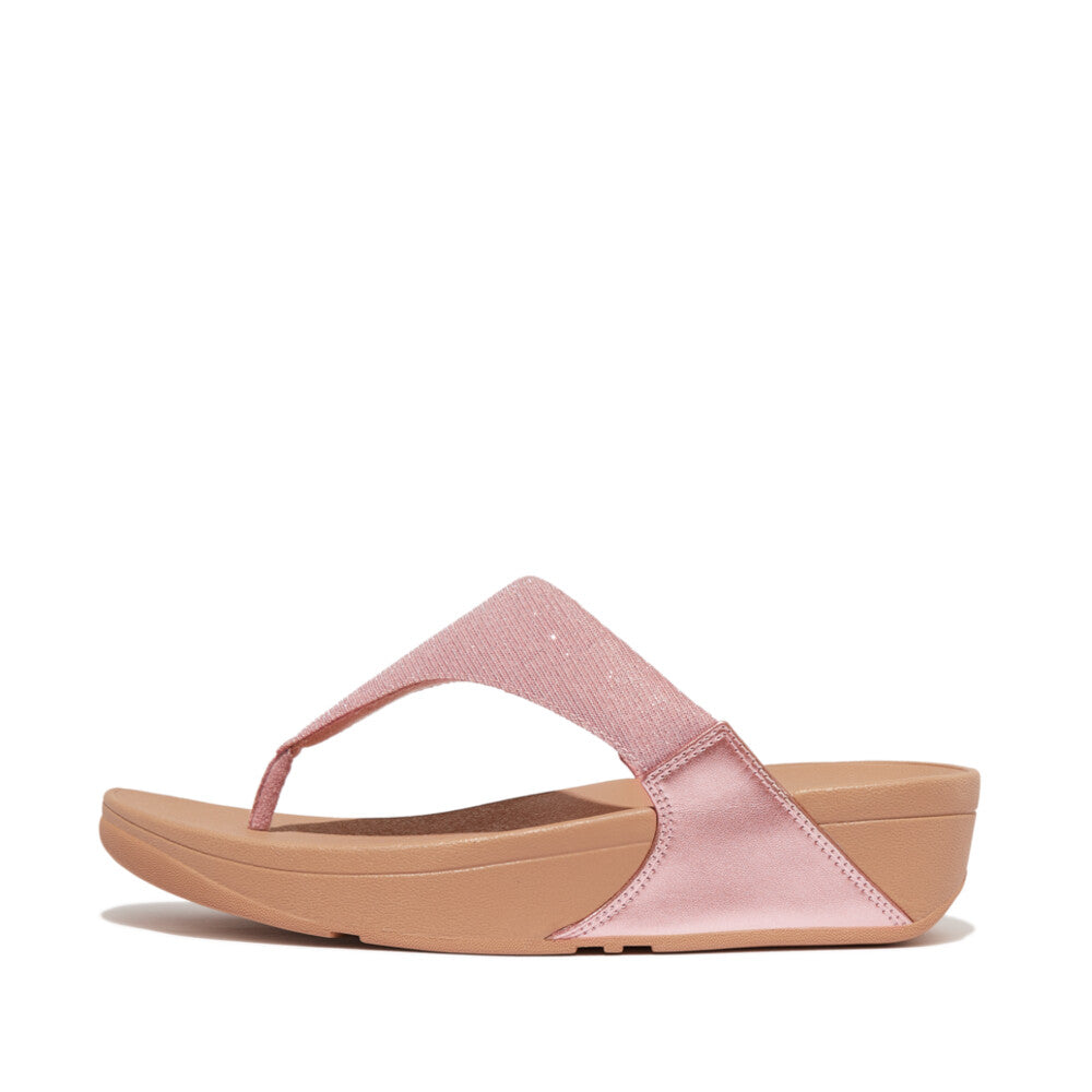 Shimmerlux Toe-Post Sandals LULU Microwobbleboard Metallic Soft Blush 4