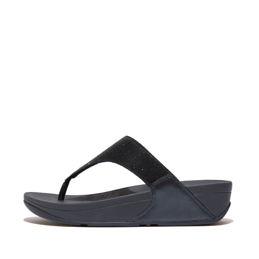 FitFlop FitFlop LULU Shimmerlux Toe-Post Sandals  Midnight Navy 3 